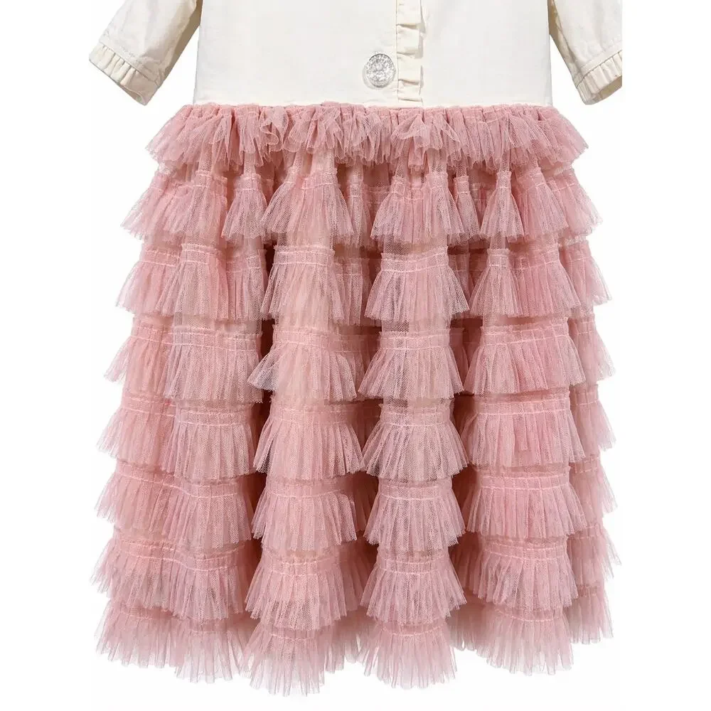 Nanette‎ Lepore Girls 5 Pink Tulle Ruffle Dress Coquette Princesscore Party Tutu